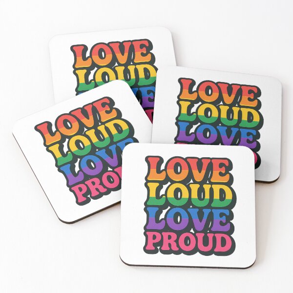Item preview, Love Loud Love Proud – Rainbow Typography designed and sold by Haus Of Sin.