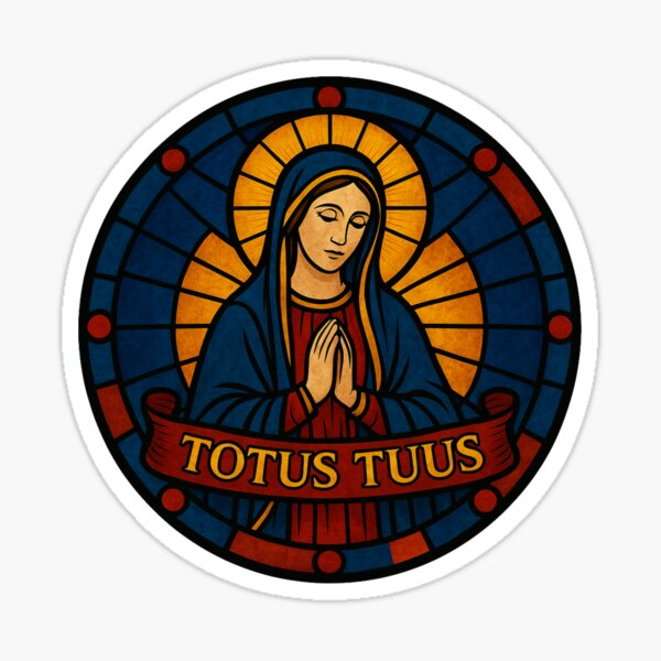 Totus Tuus – Vitral Virgen María Pegatina