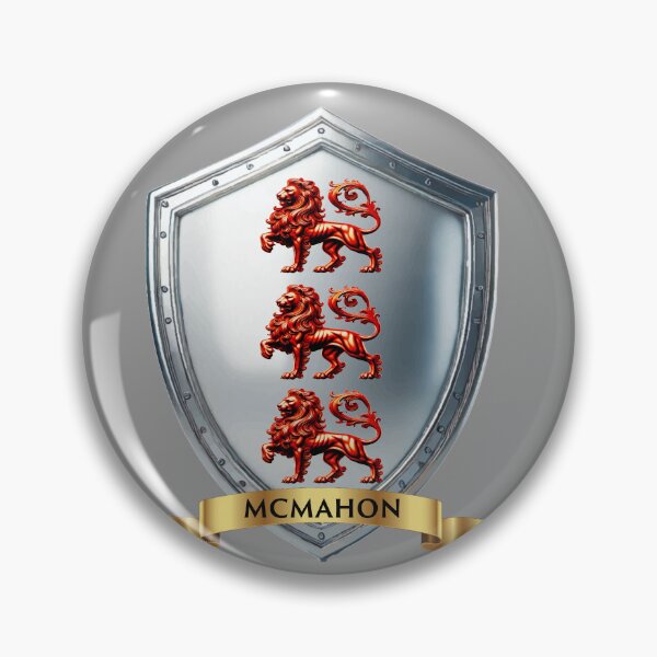 Item preview, McMahon Family Shield – Three Red Lions on Silver designed and sold by Highlandkings.