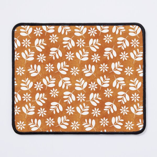 Item preview, White Leaves And Flowers On An Orange Watercolor Background designed and sold by QuestingPixel.
