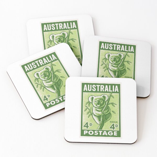 Item preview, Australia Koala Stylized Postage Stamp designed and sold by retrographics.