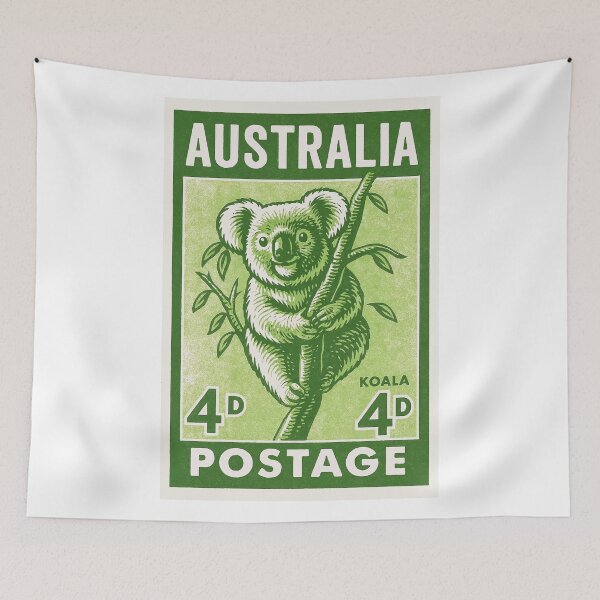 Item preview, Australia Koala Stylized Postage Stamp designed and sold by retrographics.