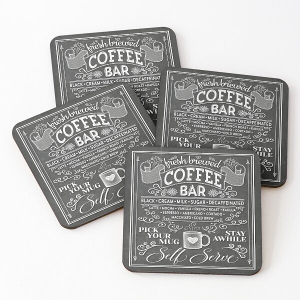 Item preview, Fresh Brewed Coffee Bar Chalkboard Typography designed and sold by Elsy's Art.