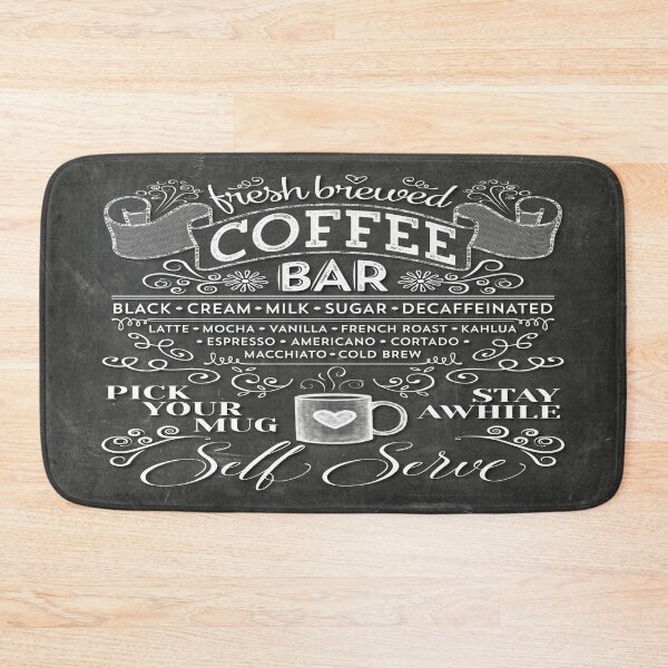 Item preview, Fresh Brewed Coffee Bar Chalkboard Typography designed and sold by Elsy's Art.