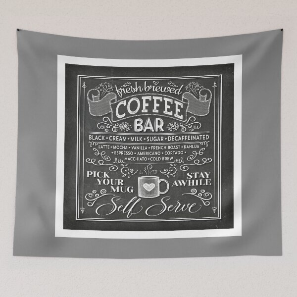 Item preview, Fresh Brewed Coffee Bar Chalkboard Typography designed and sold by Elsy's Art.