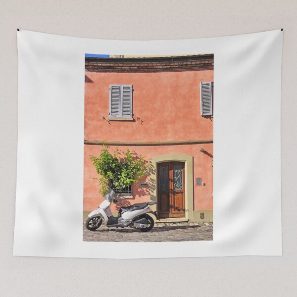 Item preview, Scooter in front of old house in Rimini, Italy designed and sold by goceris.
