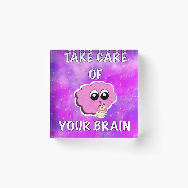 Item preview, Take Care of Your Brain- pink & purple galaxy designed and sold by LaurenEhretArt.