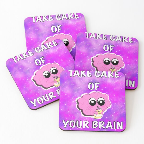 Item preview, Take Care of Your Brain- pink & purple galaxy designed and sold by LaurenEhretArt.