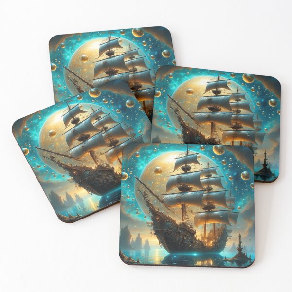 Item preview, Celestial Voyager - The Golden Ship designed and sold by SoulbySea.