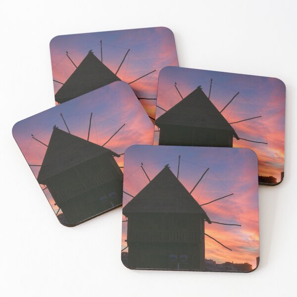 Item preview, Dramatic sunset sky over old windmill in Nessebar, Bulgaria designed and sold by goceris.