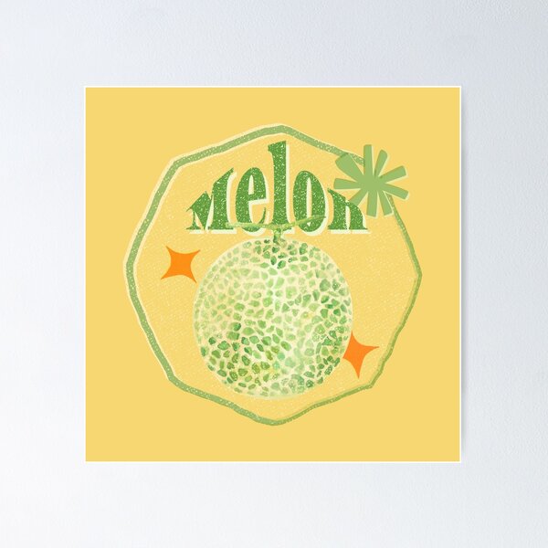 Item preview, Retro Mellon Fruit Sticker Label designed and sold by Wordsmith-Wear.