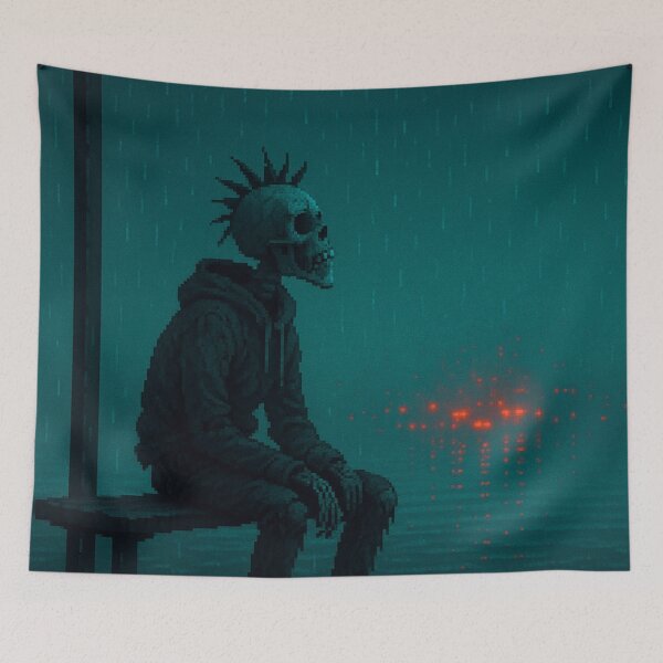 Item preview, The Last Bus Never Came - Pixel Punk in the Rain designed and sold by PixelPunkster.