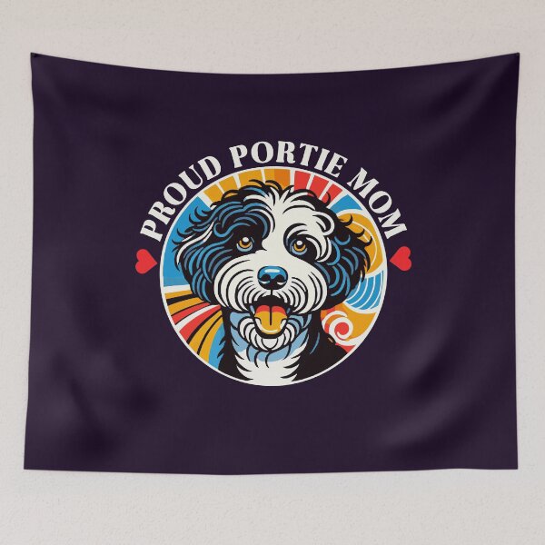 Item preview, Proud Portie Mom – Splash-Happy Sea-Dog Badge designed and sold by Victor Shadehorn.