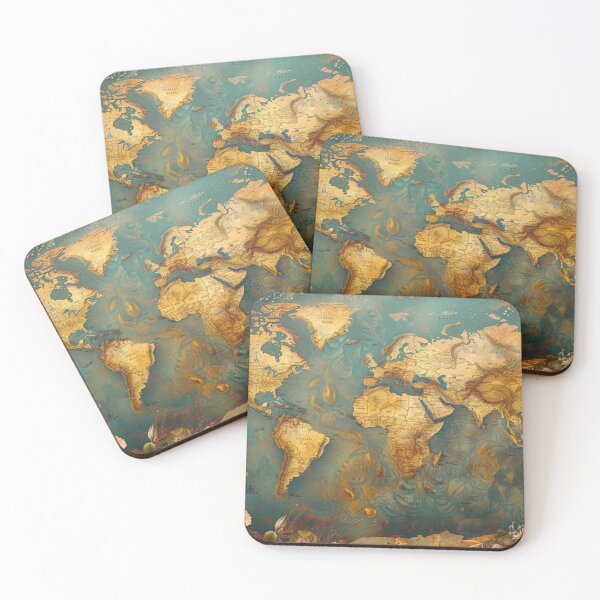 Item preview, Vintage Floral World Map – AI Art designed and sold by simmebest.
