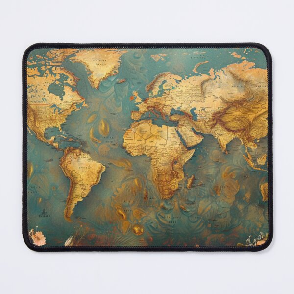 Item preview, Vintage Floral World Map – AI Art designed and sold by simmebest.