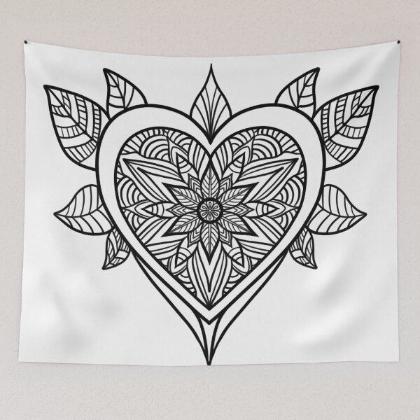 Item preview, Black Heart Mandala designed and sold by Ahenix.