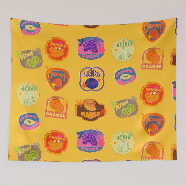 Item preview, Retro Fruit Sticker Labels Sticker Pack Vintage Sticker Pack designed and sold by Wordsmith-Wear.
