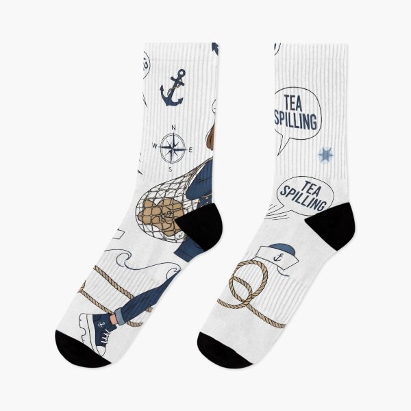 Item preview, Catching Fish & Spilling Tea – Nautical Gossip Sailor Aesthetic Digital Art designed and sold by AnnDesignStudio.