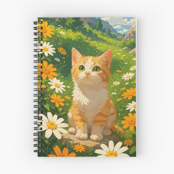 Item preview, Spring Meadow Kitten – Cute Cat in Wildflowers designed and sold by NeroKanji.