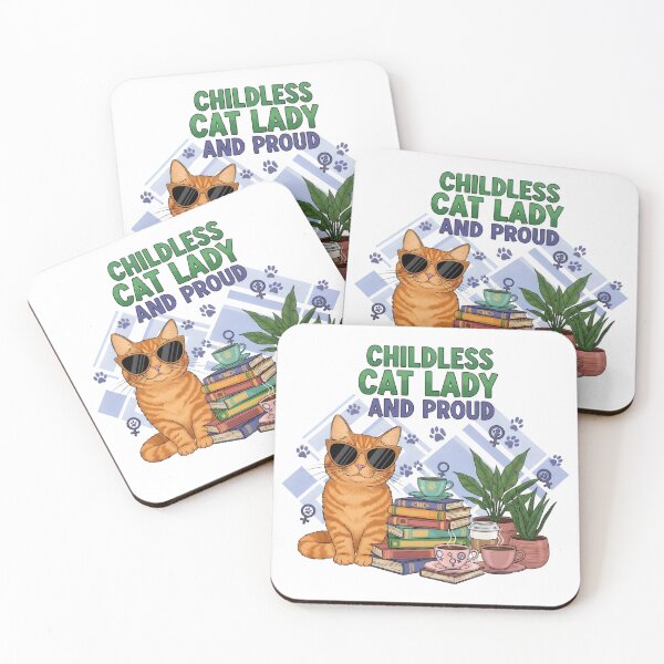 Item preview, Childless Cat Lady And Proud - Cool Cat With Sunglasses, Books & Plants Design designed and sold by AnnDesignStudio.