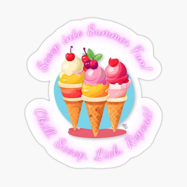 Item preview, Cute Girls and Women Holiday Sweet Vibes - Scoop into Summer Fun! designed and sold by ArtWORLDforYOU.