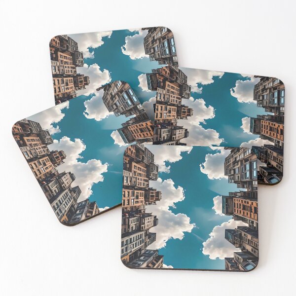 Item preview, Urban Sky View Sticker – City Buildings and Cloud Window designed and sold by Artistic canvas store.