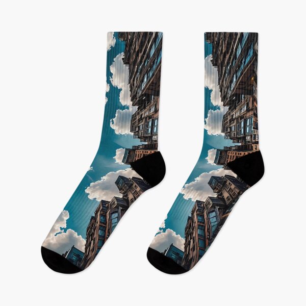 Item preview, Urban Sky View Sticker – City Buildings and Cloud Window designed and sold by Artistic canvas store.