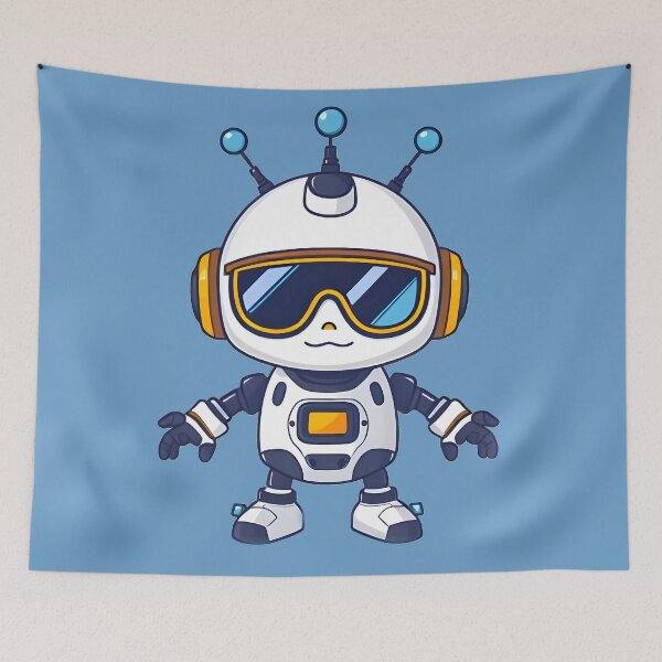 Item preview, Cute Robot in Sunglasses  designed and sold by KaviPatterns.