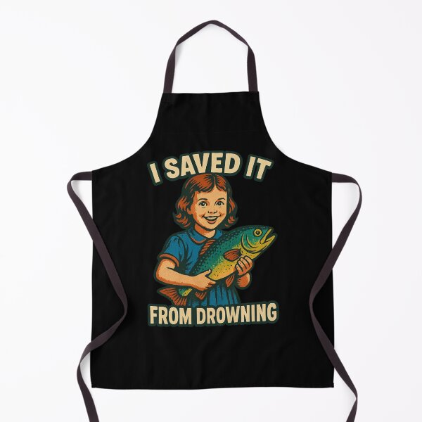 Item preview, I Saved It From Drowning – Funny Retro Fish Humor Design designed and sold by Charisma Enigma.