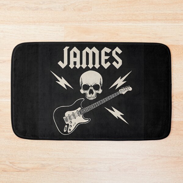 Item preview, James Rock Band Logo – Skull & Guitar Metal Insignia designed and sold by VoidBloom Studio.