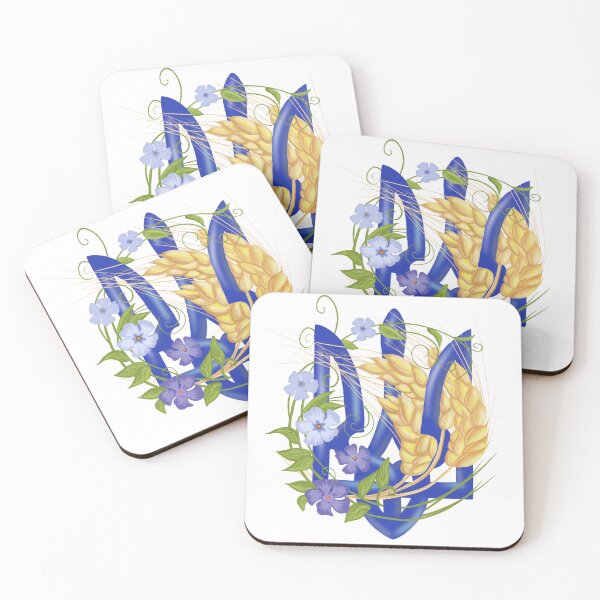 Item preview, Ukrainian Trident with Wheat and Flowers designed and sold by CreativeLarysa.