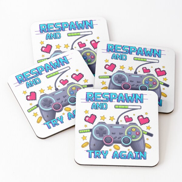 Item preview, Respawn And Try Again - Retro Gaming Controller Pixel Art Motivational Design designed and sold by AnnDesignStudio.