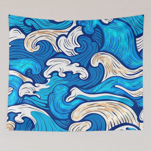 Item preview, Summer Ocean Waves Asian-Style Abstract Art Design designed and sold by DEC02.