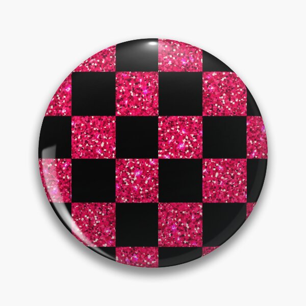 Item preview, Pink Glitter Checkered Print in Black designed and sold by doodlebymeg.