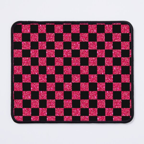 Item preview, Pink Glitter Checkered Print in Black designed and sold by doodlebymeg.