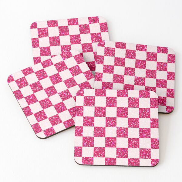 Item preview, Pink Glitter Checkered Cream Print designed and sold by doodlebymeg.
