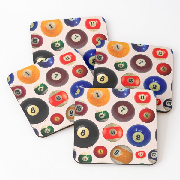 Item preview, Pool Ball Collage Print designed and sold by doodlebymeg.