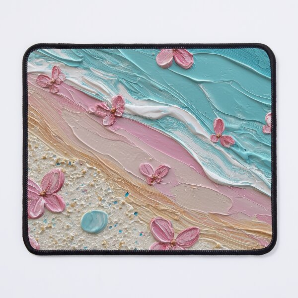 Item preview, Textured Beach Scene with Pink Blossoms designed and sold by TheOctopusRage.