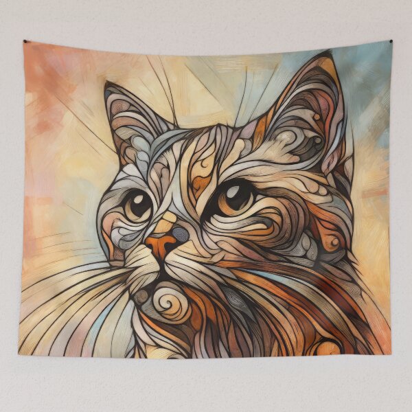 Item preview, Artistic Close-Up Cat Portrait designed and sold by CattyCornerPOD.