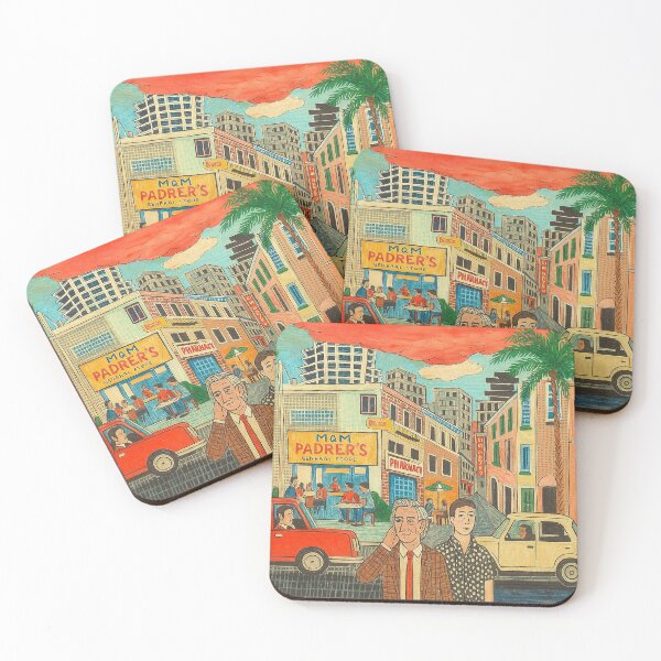 Item preview, Illustrated Urban Street Scene – Retro Storefront City Art	 designed and sold by weirdfishes123.