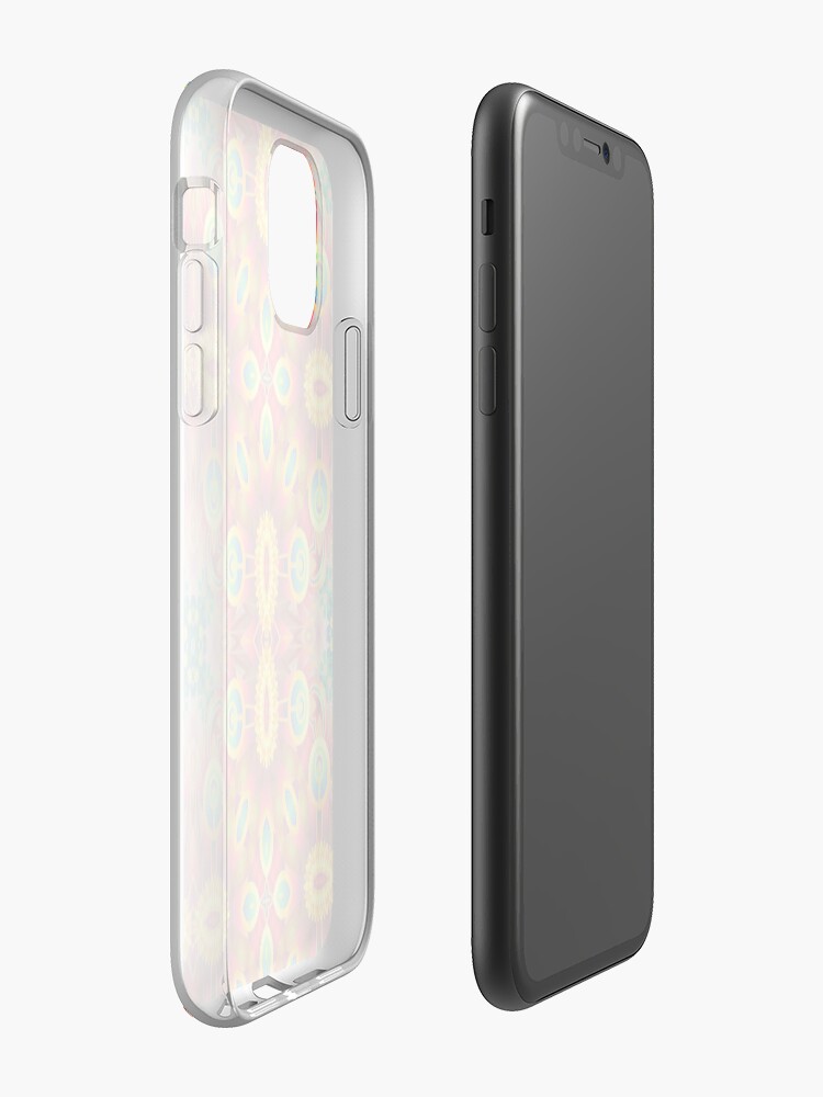 Coque iPhone « design bleu clair coloré multicolore numérique violet transparente motif de répétition », par Abrahamjrnd