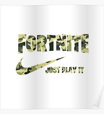 fornite just play it pattern Poster