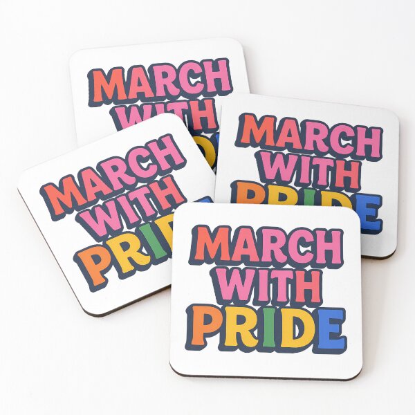 Item preview, March with Pride – Bold Rainbow Typography designed and sold by Haus Of Sin.