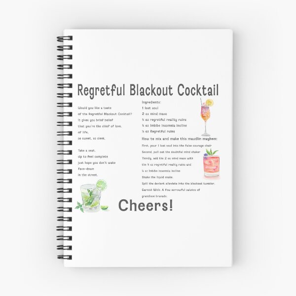 Item preview, Regretful Blackout Cocktail- Recipe Poem designed and sold by daphsam.