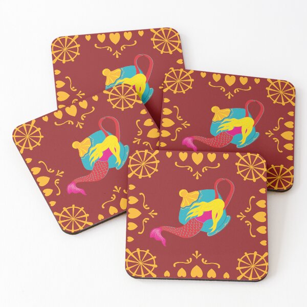 Item preview, Teatime at sea: Mermaid teapot square designed and sold by RosisEnkelin.
