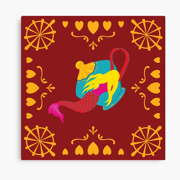 Item preview, Teatime at sea: Mermaid teapot square designed and sold by RosisEnkelin.