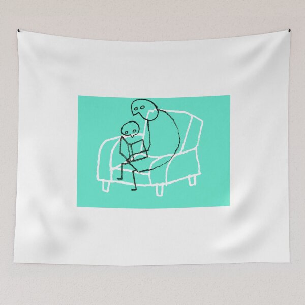 Item preview, Father and son reading a book designed and sold by Joana Toste.