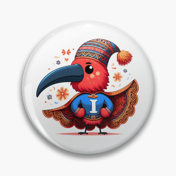 Item preview, Scarlet Ibis Superhero Winter Friend - Scandinavian Folk Art by heidiannemorris © designed and sold by FOLK ART FUSION by heidiannemorris.