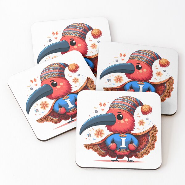 Item preview, Scarlet Ibis Superhero Winter Friend - Scandinavian Folk Art by heidiannemorris © designed and sold by FOLK ART FUSION by heidiannemorris.