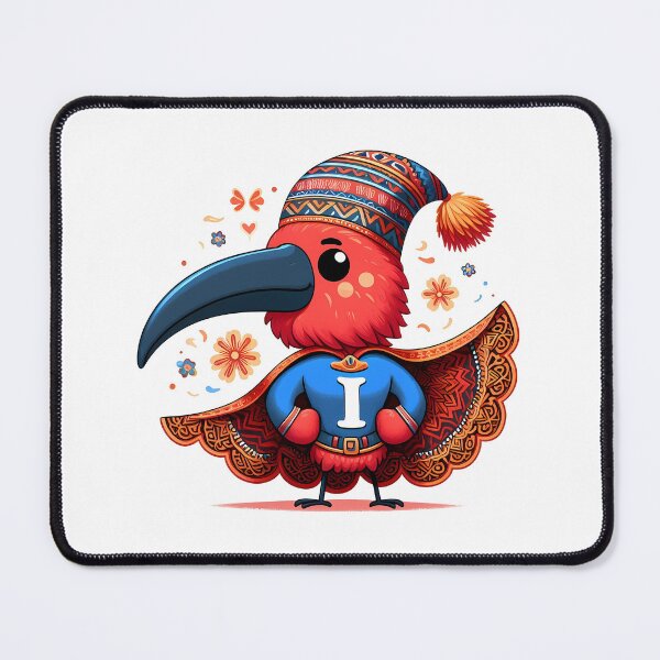Item preview, Scarlet Ibis Superhero Winter Friend - Scandinavian Folk Art by heidiannemorris © designed and sold by FOLK ART FUSION.